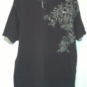 Machine mens brown short sleeve shirt size XL